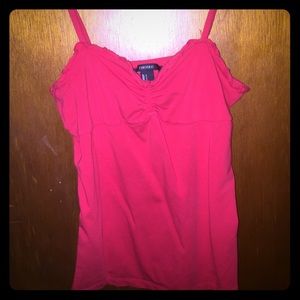 Red ruffle trim bustier camisole